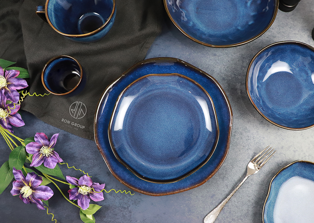 Midnight Opal Collection by RONGROUP – Elegant Blue Ceramic Tableware for Restaurants & Homes